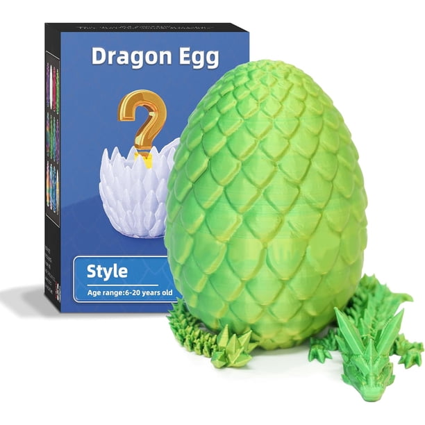Dragon Articulé Magique Imprimé En 3D Avec Œuf En Cristal - Ornement Flexible Violet Pour Décoration Maison