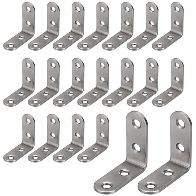 Support, 20 Pcs de Support d'Angle en Acier Inoxydable (1.57 x 1.57 Pouces, 40 x 40 mm) Support d'Angle Droit à 90 Degrés