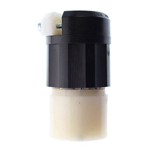 leviton 2643 30 amp, 480 volt, nema l8-30r, 2p, 3w, locking connector, industrial grade, grounding - black-white