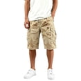 thumbnail image 2 of OIOLOYJM Camo Cargo Shorts for Men Drawstring Waist Relaxed Fit Casual Outdoor Gym Joggers Fashion Fishing Short Pants with Pockets Khaki 3XL, 2 of 7