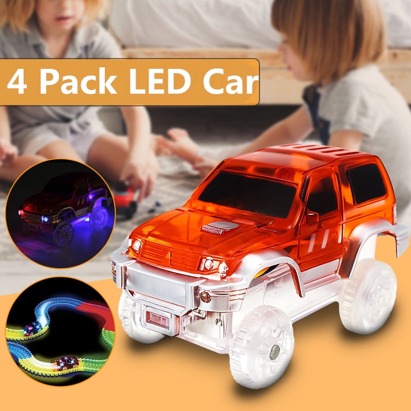 New LED Light up Electric Mini Race Car Truck Magic Track Kids Toy Holidays Gift 