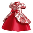 thumbnail image 3 of 9Y Kids Girl's Dress Princess Dress Formal Party Dress 9-10 Years Big Girls Chi-pao Dress Short Sleeve Cheongsam Dress Red, 3 of 9