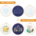 thumbnail image 3 of Adeeing Embroidery Starter Kit 3 Sets Cross Stitch Kit for Adults Beginners with Embroidery Patterns, Hoops, Instructions, Threads and Needles, 3 of 7