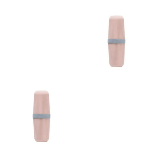 Bearachild Vaso para cepillos de - Plástico PP Respetuoso con el medio ambiente y duradero Estuche para cepillos de que ahorra espacio Ligero rosa 2Conjunto