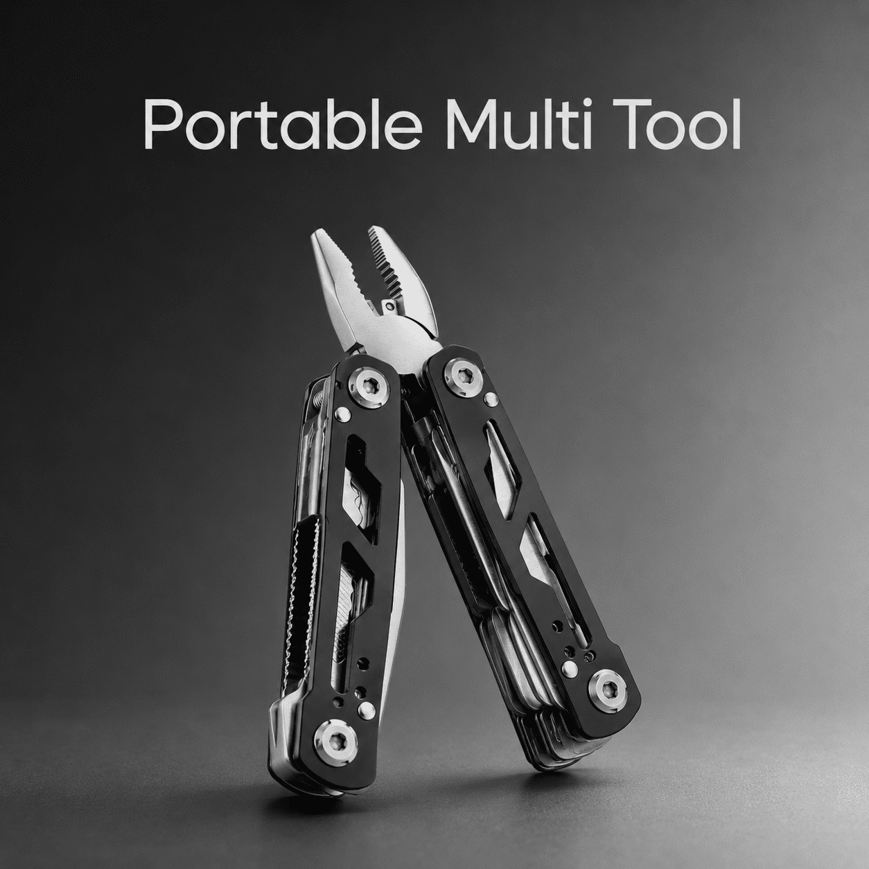 12-in-1 Mini Multitool Pliers, Foldable Stainless Steel Pocket Tool for Daily Home Repair, Outdoor Survival and Camping, Compact Heavy-Duty Design, Metallic Silver