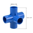 thumbnail image 2 of Conector de tubo en codo de 5 vías, grado de mobiliario, accesorios de esquina en forma de T de 1/2 pulgada, azul, 2 piezas, 2 of 3