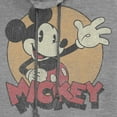 thumbnail image 2 of Junior's Mickey & Friends Retro Mickey Mouse Cowl Neck Sweatshirt Gray Heather 2X Large, 2 of 4