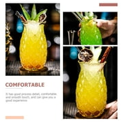 USHOBE Pineapple Shaped Transparent Cocktail Glass, 8.5 Inch Tall, and Stylish Drinkware for Storage and Serving