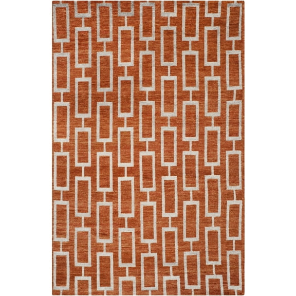 SAFAVIEH Stone Wash Dustin Geometric Area Rug, Rust, 5' x 8'