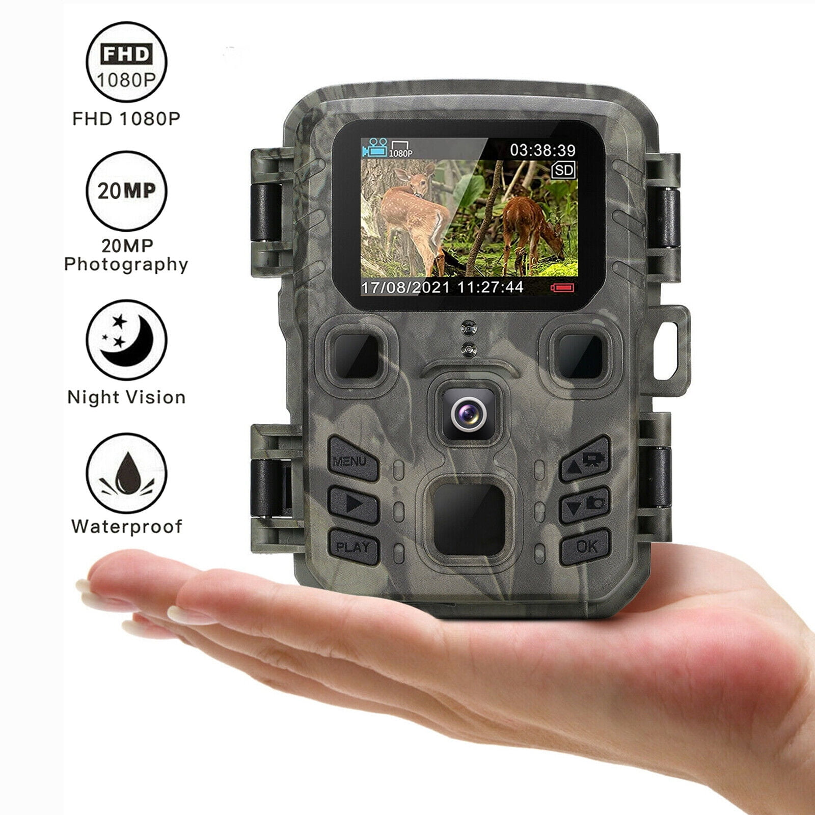 SuntekCam Mini Game Camera with 32GB Micro SD, 20MP 1080P Trail Camera