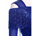 thumbnail image 6 of Haitryli Latin Dance Dress for Women Sequin Tassel Cocktail Dresses Cha Cha Tango Ballroom Dress with Choker Royal Blue M, 6 of 7