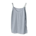 thumbnail image 2 of Fewfanhot Women's Solid Slub Cotton Lounge Cami Non-Adjustable Strap Sleeveless Design, Lightweight Breathable Pajama, 2 of 8