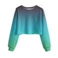thumbnail image 2 of Jalioing Crop Tops for Women Gradient Crew Neck Long Sleeve Trendy Tops Summer Fashion Going Out Shirts, 2 of 4