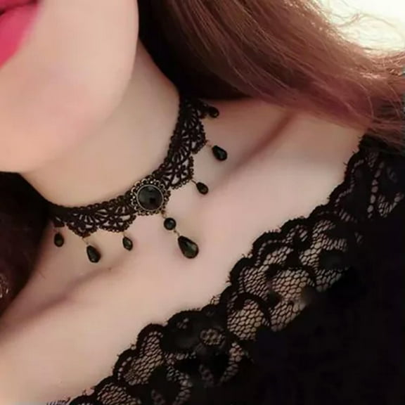 K-KED Women Lace Pendant Necklace Ladies Gothic Delicate Jewelry Vampire Choker Gifts