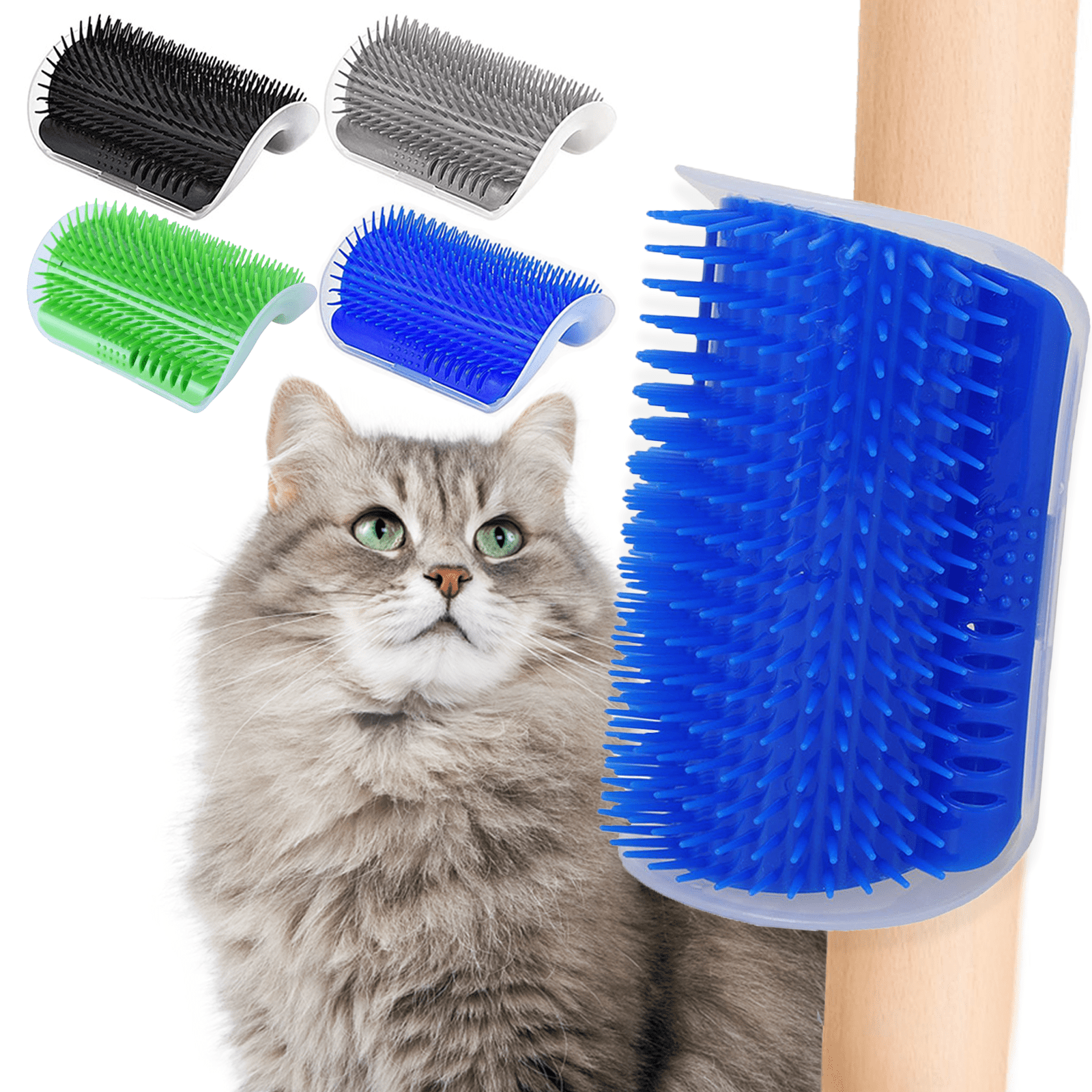4 Pack Cat Self Groomer Corner Brush, Soft Cat Face Scratcher Grooming