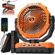 thumbnail image 1 of Ventilador de camping de 24000 mAh – Ventilador de batería recargable desmontable de 9 pulgadas con luz y gancho para tienda de campaña, al aire libre – Ventilador de mesa USB con 4 velocidades para p, 1 of 5
