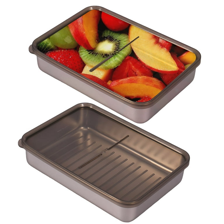 Sesaver 2pcs Bacon Storage Container for Refrigerator Airtight Bacon Box with Lid 304 Stainless Steel Bacon Keeper Box with Elevated Base Deli Meat