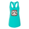 thumbnail image 3 of Baseball Mom Jaguar Print Sports Ladies Racerback Tank Top, Tahiti Blue, Large, 3 of 5