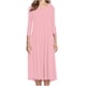 thumbnail image 1 of ICHUANYI Clearance Women Fashion Comfortable Button V-Neck Solid Color Casual Dress(Pink, S) ICHUANYI WER2023081008115, 1 of 9