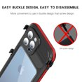 thumbnail image 3 of for iPhone 13 Pro Max Case Waterproof Shockproof Dustproof Full-Body Sturdy with Camera Lens Protection and Built-in Screen Protector,Underwater Full Sealed Cover for iPhone 13 Pro Max, Black/Red, 3 of 11