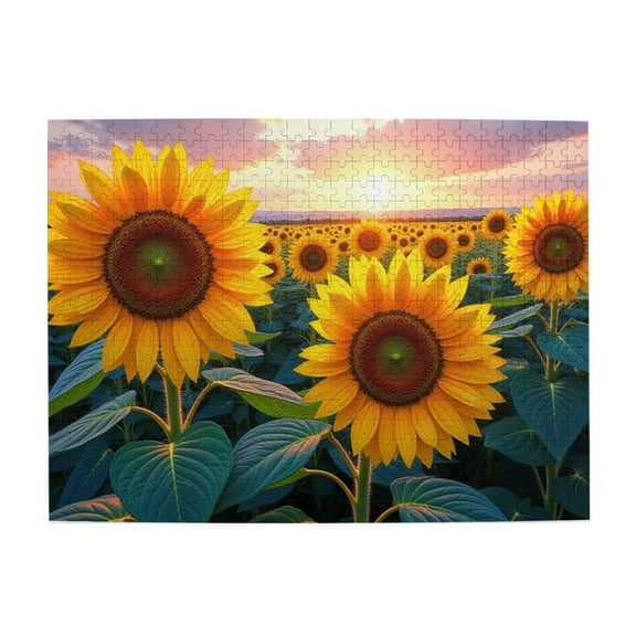 500 Piece Sunflower Sunset Jigsaw Puzzle For Adults Challenging And Relaxing Adult Puzzle， Vibrant Colors， Quality Pieces， Great Gift Idea， Home Decor