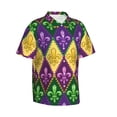 thumbnail image 2 of Daiia Mardi Gras4 Hawaiian Shirt for Men Gentle Cotton Regular Short Sleeve Casual-Small, 2 of 9