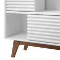 thumbnail image 3 of Media TV Display Stand Console Cabinet, Wood, Brown Walnut White, Modern Contemporary Urban Design, Living Lounge Room Hotel Lobby Hospitality, 3 of 9