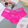 thumbnail image 3 of Bragas sexys de encaje de tiro bajo para mujer, ropa interior sólida, pantalones con correa cruzada, lencería de encaje, Tanga, 3 of 5