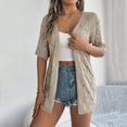 thumbnail image 2 of Crochet Cardigan for Women Summer Short Sleeve Lightweight Beach Cover Ups Open Front Knit Tops, 2 of 7