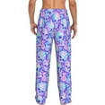 thumbnail image 3 of Picia Blue Skull Daisy Mens Soft Woven Cotton Elastic Waistband Sleep Pajama Pant Lounge Sleep Pant With Pockets And Drawstring-X-Large, 3 of 9