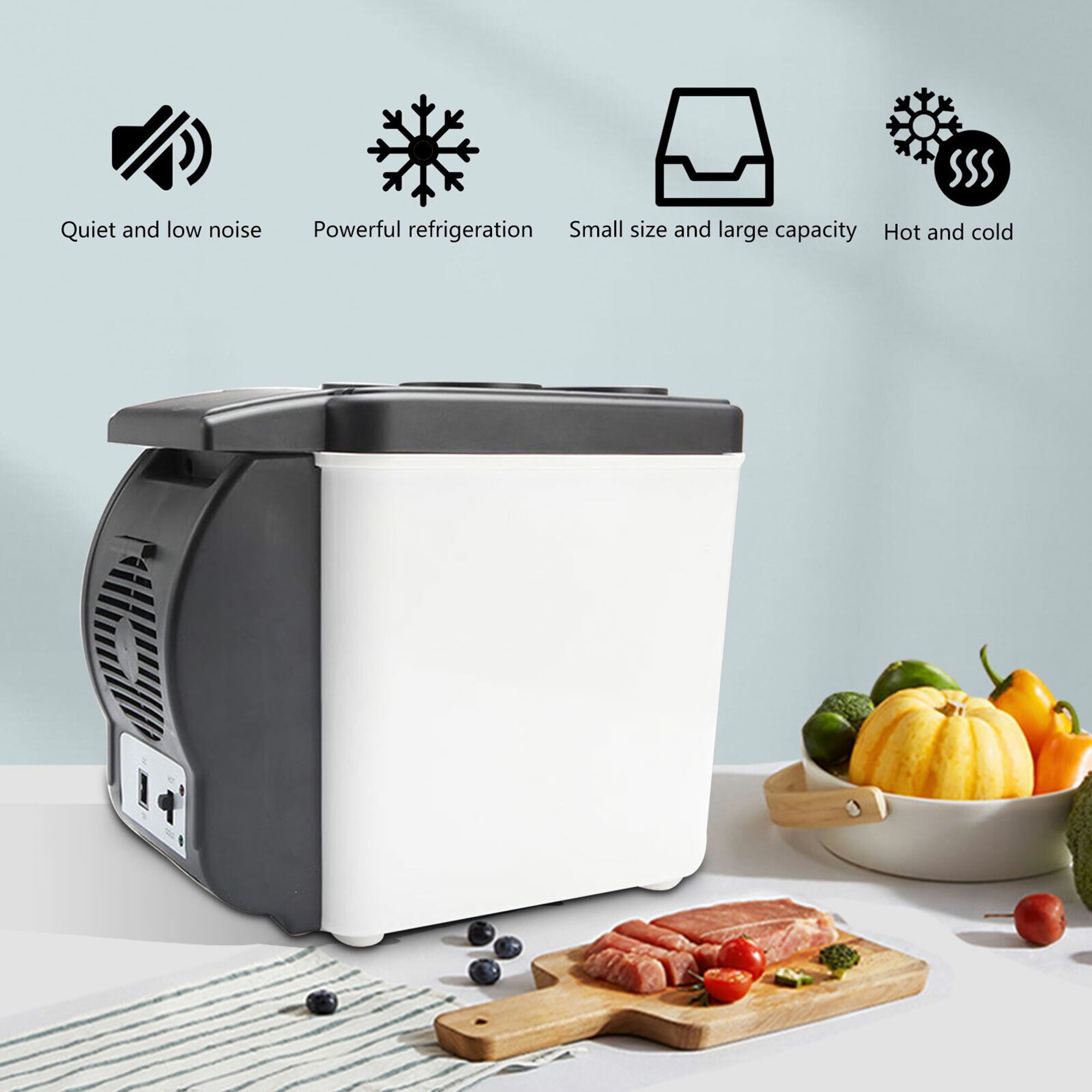 YouLoveIt 6L 12V 2in1 Car Fridge Electric Car Mini Fridge Refrigerator