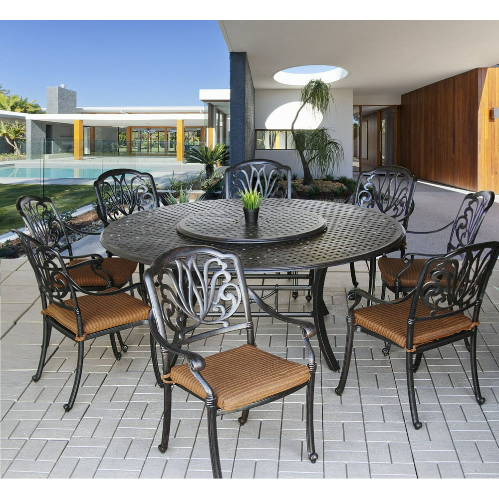 Elisabeth Outdoor Patio 9pc Dining Set with Series 5000 71" Round Table