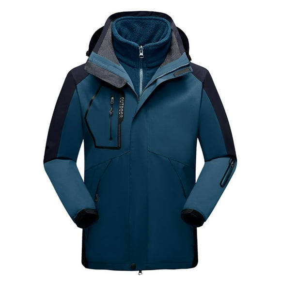 Veste Homme Hiver Homme Décontractée à Capuche à Fermeture Éclair Épaissie Coupe-Vent Imperméable Respirante Combinaison de Ski Veste Vêtements d'Alpinisme Manteaux Homme Manteaux Hiver Veste de Neige Homme Veste de Costume pour Homme