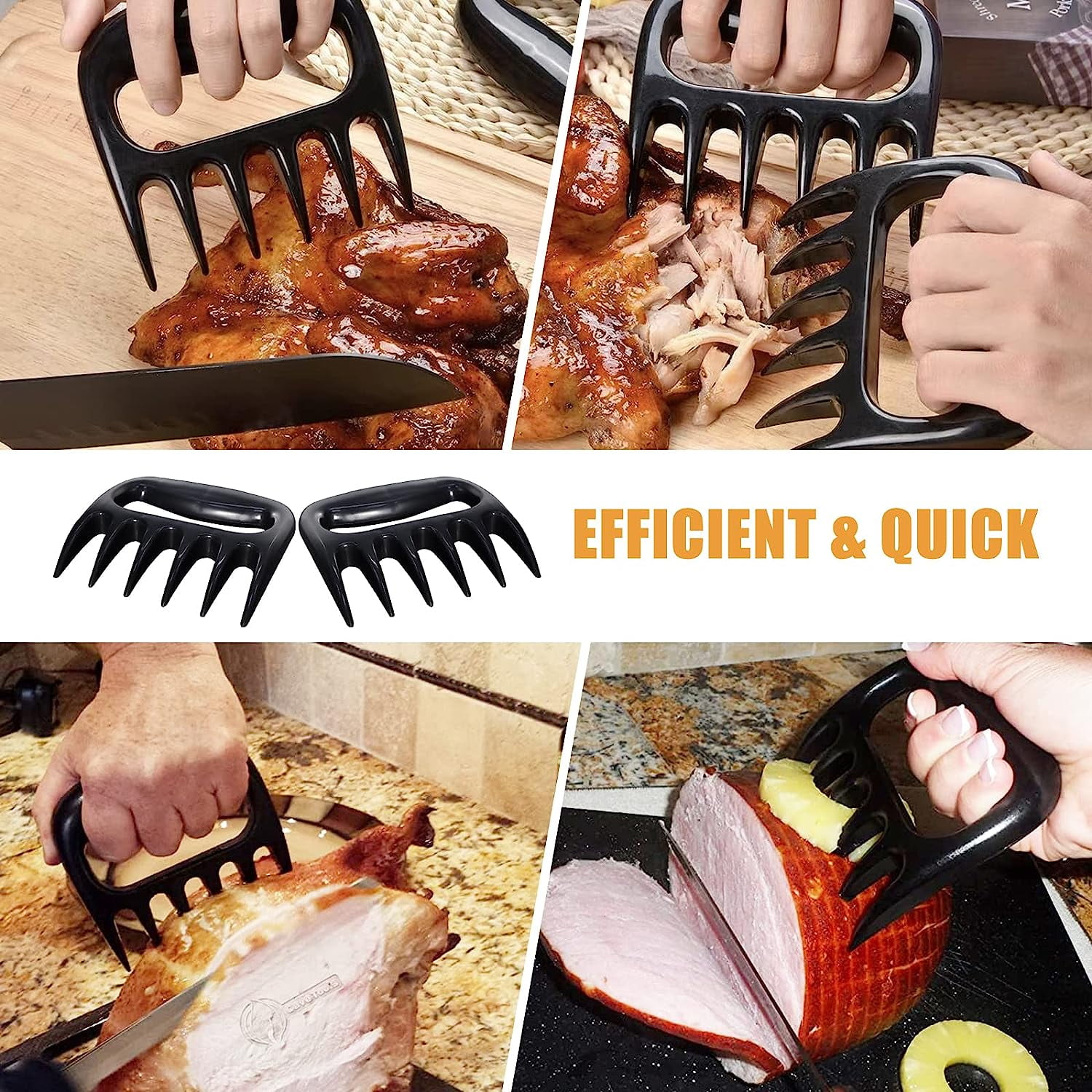 TOPULORS Ideal Gift Meat Claws-Strongest BBQ Meat Handler Forks Pulled Pork  Shred Handling Meat & Carving Turkey Claws Handler Set for Your Smoker 