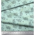 thumbnail image 3 of Soimoi Green Heavy Satin Fabric Star & Miracle Happened All The Time Text Printed Fabric 1 Yard 54 Inch Wide, 3 of 3