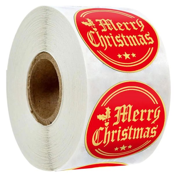 Pegatina de sellado con tema de Feliz Navidad, etiqueta de paquete de decoración para hornear, regalos DIY, publicado, multifunción, 50-500 piezas