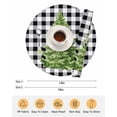 thumbnail image 6 of 15 Inch Round Placemats Set of 6, Christmas Tree Non Slip Heat Insulation PP Table Mats, White Black Plaid Farmhouse Xmas Holiday Washable Place Mats for Kitchen Dining Party Table Decor, 6 of 7