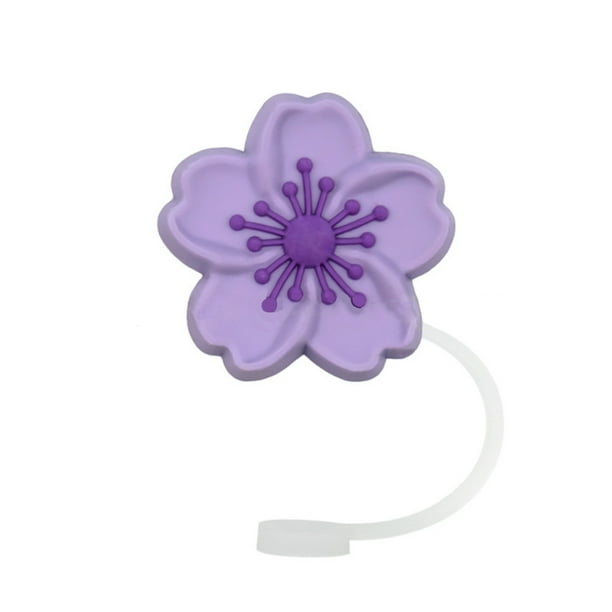 Cubierta de paja de dibujos animados de plantas, tapa de paja, tapón antipolvo de silicona, decoración de paja para fiesta de flores Comprar 2 barco 3