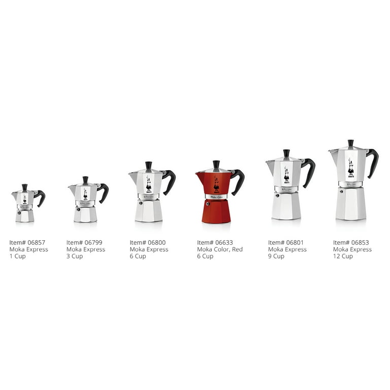 Bialetti 06651 Moka Express Stovetop Maker with Free Ground Coffee 6 -Cup