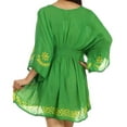 thumbnail image 2 of Sakkas Ketana Women's Embroidered Batik Gauzy Cotton Tunic Blouse - IndiaGreen - One Size, 2 of 4