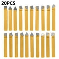 thumbnail image 1 of 20Pcs 1/4” Lathe Metal Cutter Tools Carbide Tipped Cutting Turning Tool Set Shank High Hardness Milling Welding Bit, 1 of 6