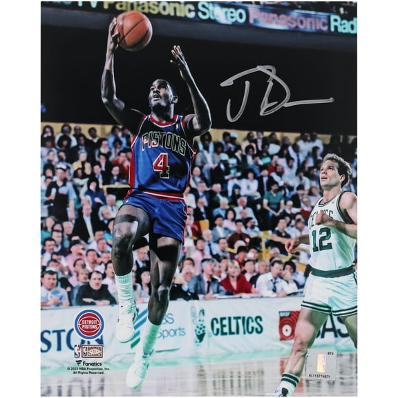 Joe Dumars Detroit Pistons Autographed 8" x 10" Layup vs. Boston Celtics Photograph - Fanatics Authentic Certified