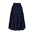 thumbnail image 5 of Dpytoraw Bohemian Style Tiered Flared Midi Skirt For Women Flowing A Line Skirt With Lightweight Fabric Perfect For Casual Wear And Beach Outings Women’s Corduroy A-Line Midi Skirt Blue, 5 of 5