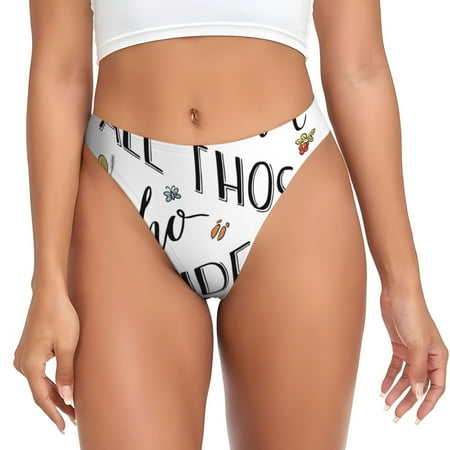 Adobk Not All Those Who Wander Are Lost 3 Print Seamless Women Underwear Thongs No Show Ladies Thong No Line Breathable Comfortable Panties Undies for Women-Small