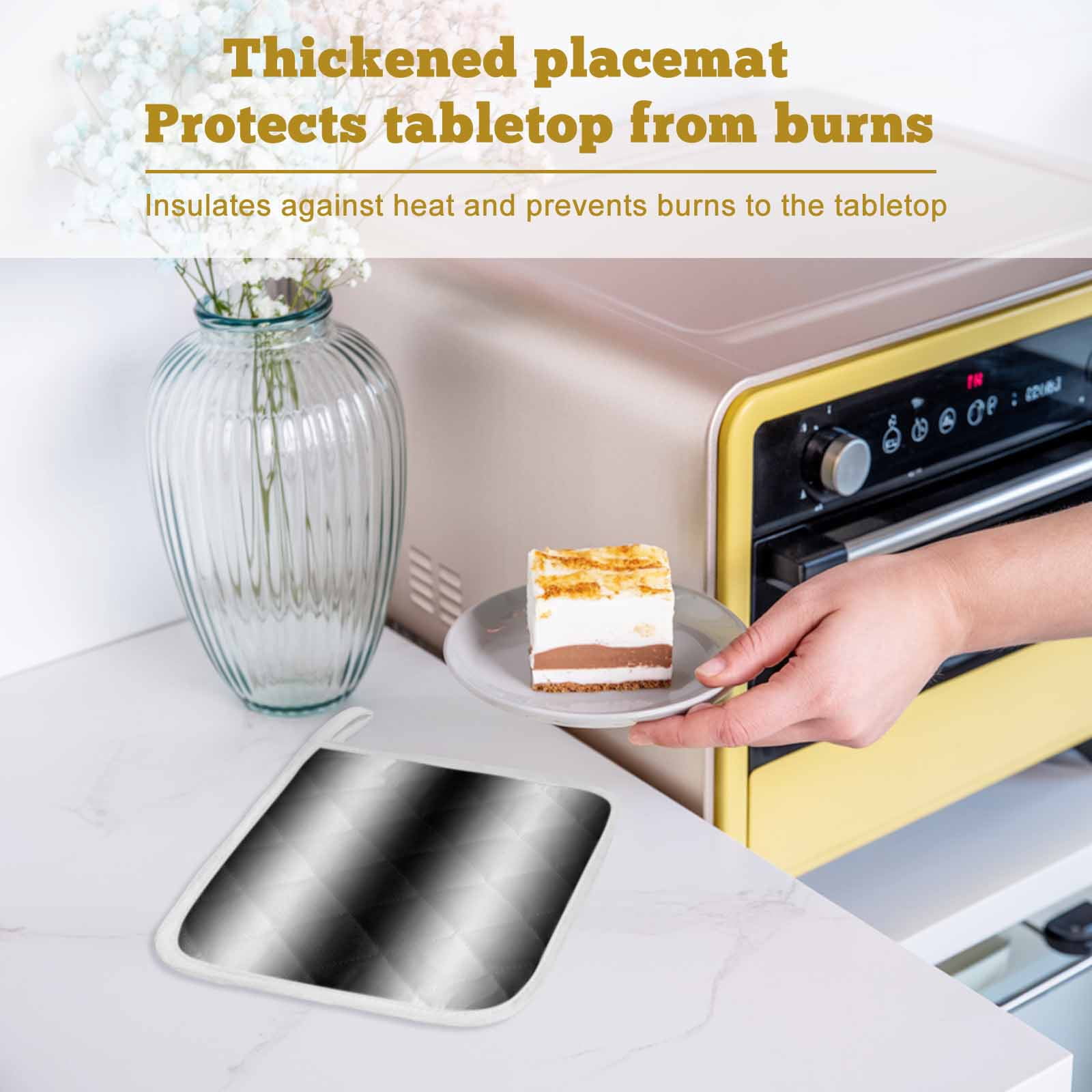 Black White Pot Holders for Kitchen Heatproof Potholder, 2 Pack Gradient Gray Monochrome Minimalist Stripe Hot Pads Multipurpose Oven Pads Cloth Potholders Trivet for Cooking and Baking