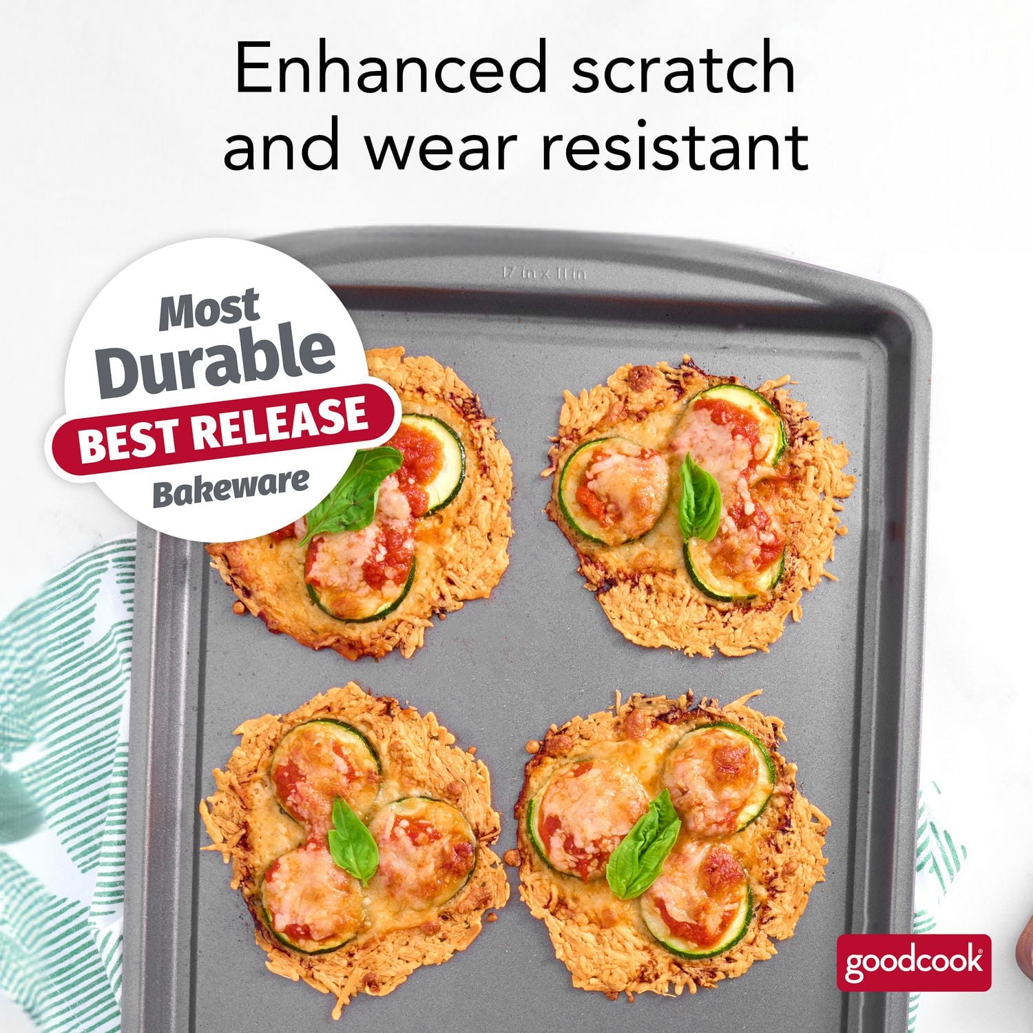 GoodCook Everyday Nonstick Steel Baking Sheet, 11" x 17", Gray, GC 11x17" LG COOKIE