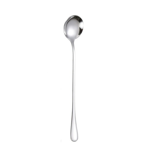 Long Handle Iced Tea Spoon, Coffee Spoon, Ice Cream Spoons, Stainless Steel Cocktail Stirring Spoons- Silver