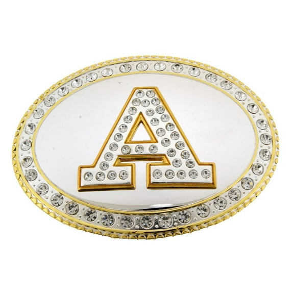 Big Initial A Letter Alphabet Belt Buckle Western Cowboy Rodeo Gold Silver Shiny