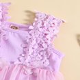 thumbnail image 4 of Bébé Filles Romper Robe Dentelle Fleur Maille Tulle Jupe Ourlet Combinaisons d'Été Bodysuits, 4 of 5