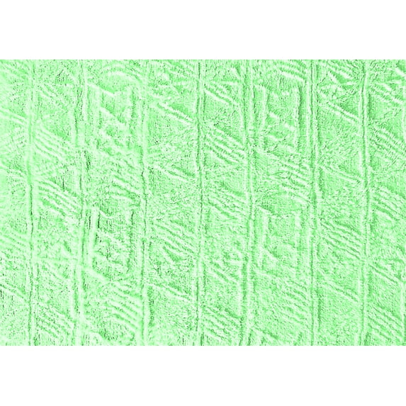 Ahgly Company Indoor Rectangle Solid Emerald Green Modern Area Rugs, 7' x 9'